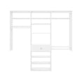 thumbnail image 1 of Easy Track Bedroom Closet Storage Organizer Kit with Shelves and Drawer, White, 1 of 5
