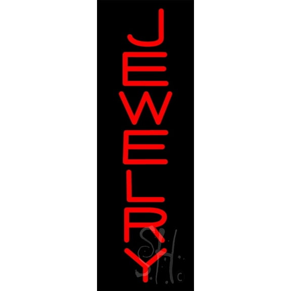 Jewelry Vertical LED Neon Sign 24 x 8 - inches, Black Square Cut Acrylic Backing, with Dimmer - Bright and Premium built indoor LED Neon Sign for Defence Force.