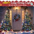 thumbnail image 4 of Nordic Hygge 100FT 50 LED Indoor Outdoor Christmas String Light for House Roof Patio Tree, Multicolor, 4 of 8