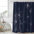 thumbnail image 6 of Navy Blue Shower Curtain Set - 48" x 72" Washable Bathtub Curtain with 12 Hooks, Spring Flora Waterproof Fabric Stall Shower Curtains for Bathroom/Bathtub Décor, 6 of 6