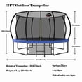 thumbnail image 2 of Bellemave 12FT Outdoor Tranpoline with basketball Hoop, Recreational Trampoline with Enclosure Net & Ladder, Backyard Trampoline  for Family, Blue, 2 of 8