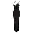 thumbnail image 1 of Vibrant V-Neck Cami Dress Sexy Cut Out Split Hem Sleeveless Flowy Essential, 1 of 14