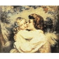 thumbnail image 2 of Unknown 31x26 Black Ornate Wood Framed with Double Matting Museum Art Print Titled - Mother and Child, 2 of 4