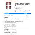 thumbnail image 2 of Ignition Coil Set 8 Piece - Compatible with 2001 - 2009 Toyota Sequoia 4.7L V8 2002 2003 2004 2005 2006 2007 2008, 2 of 2