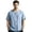 Blue, variant on CUSTG Big & Tall Men Blouse Summer Casual Pullover Tops Tunic Breathable Short Sleeve Solid Color Shirt