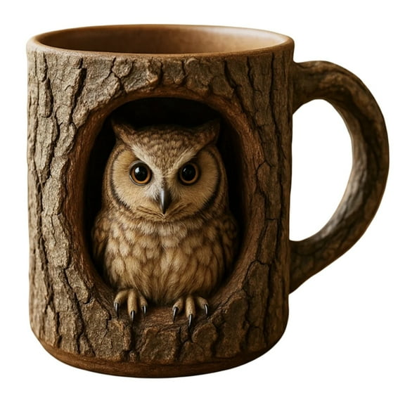 Owl Shaped Glass Mug Unique Animal Themed Drinking Cup For Hot Cold Beverages Ideal For Coffee Enthusiasts For Homeuse