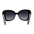 thumbnail image 4 of Womens Thick Plastic Mod Oversize Horn Butterfly Fashion Sunglasses Black Smoke, 4 of 4