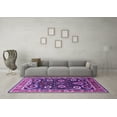 thumbnail image 3 of Ahgly Company Indoor Round Oriental Purple Industrial Area Rugs, 4' Round, 3 of 4