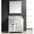 thumbnail image 7 of Caroline Parkway 36" Single Bath Vanity in Gray with White Marble Top and Round Sink with Polished Chrome Faucet with Matching Mirror, 7 of 7