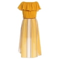 thumbnail image 2 of Little Girls 2 Ways Ruffle Hi Lo Maxi Skirt Romper Belt Jumpsuit Romper USA Mustard 4 (2J1K42S), 2 of 4