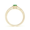 thumbnail image 2 of ANGARA Natural Emerald and Diamond Split Shank Ring in 14K Yellow Gold for Women (Size-5x3mm) | May Birthstone, Birthday, Anniversary, Jewelry Gift for Women | Natural Emerald Ring, 2 of 10