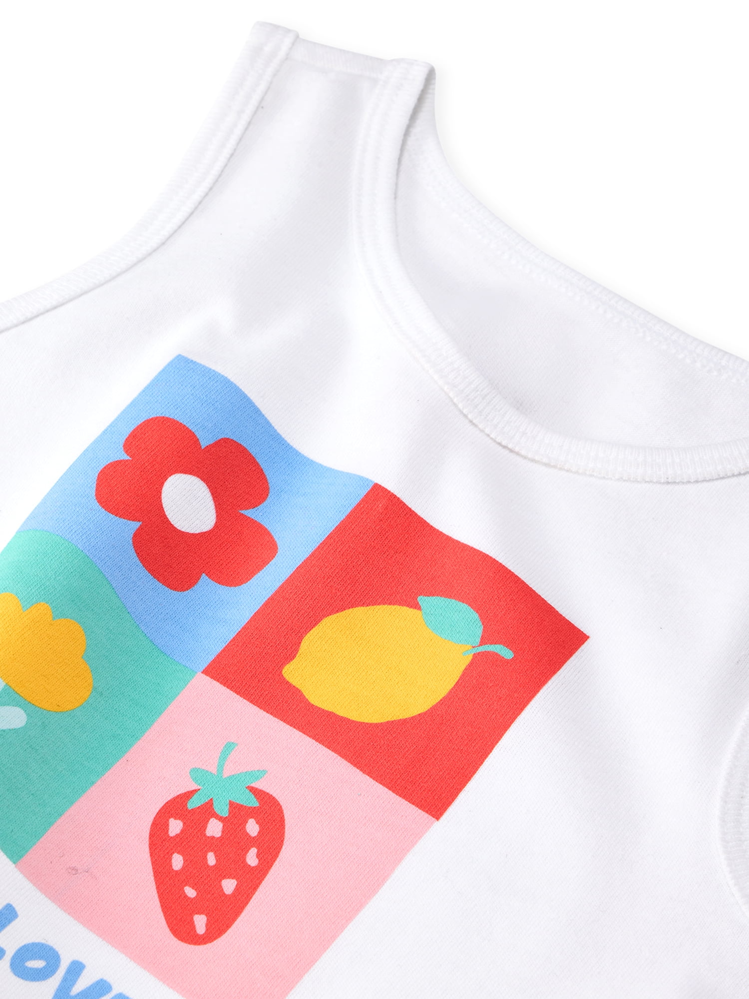 Garanimals Newborn, Baby & Toddler Girl Cotton Graphic Tank Tops, 4-Pack, Sizes 0-6T