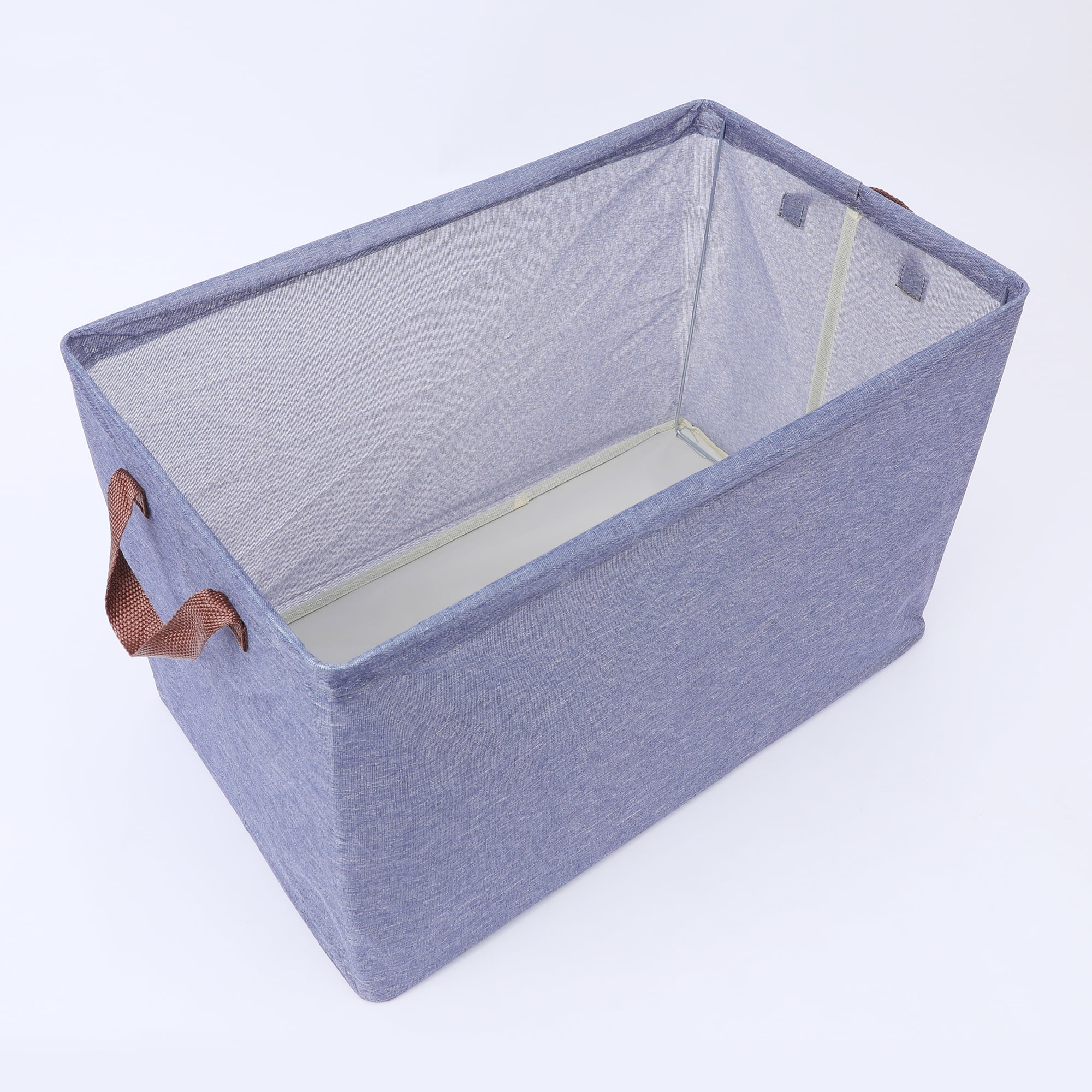 Unique Bargains Fabric Storage Bin with Handles, Collapsible Basket Navy Blue 19*11*8in