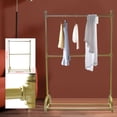 thumbnail image 4 of Wildnix Gold Clothing Hanging Rack, Modern Free Standing Clothes Display Stand, Sturdy Iron Frame with 2 Crossbars, 40kg Capacity, 4 of 6