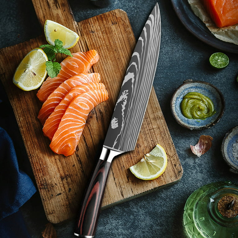 Kitchen Knife Sets, Professional Chef Knives Set Japanese 5Cr15mov High  Carbon Stainless Steel Vegetable Meat Cooking Knife Accessories with Solid