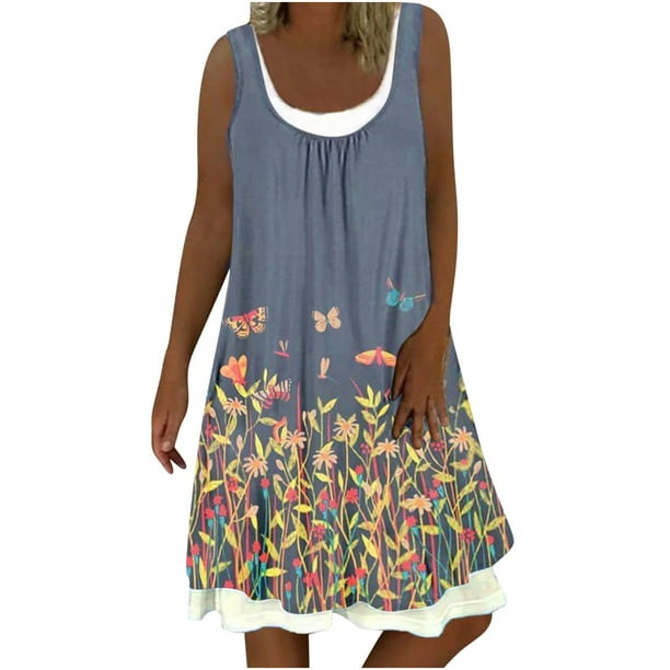 HKEJIAOI Sales Clearance Floral Dress for Women Birthday Dress