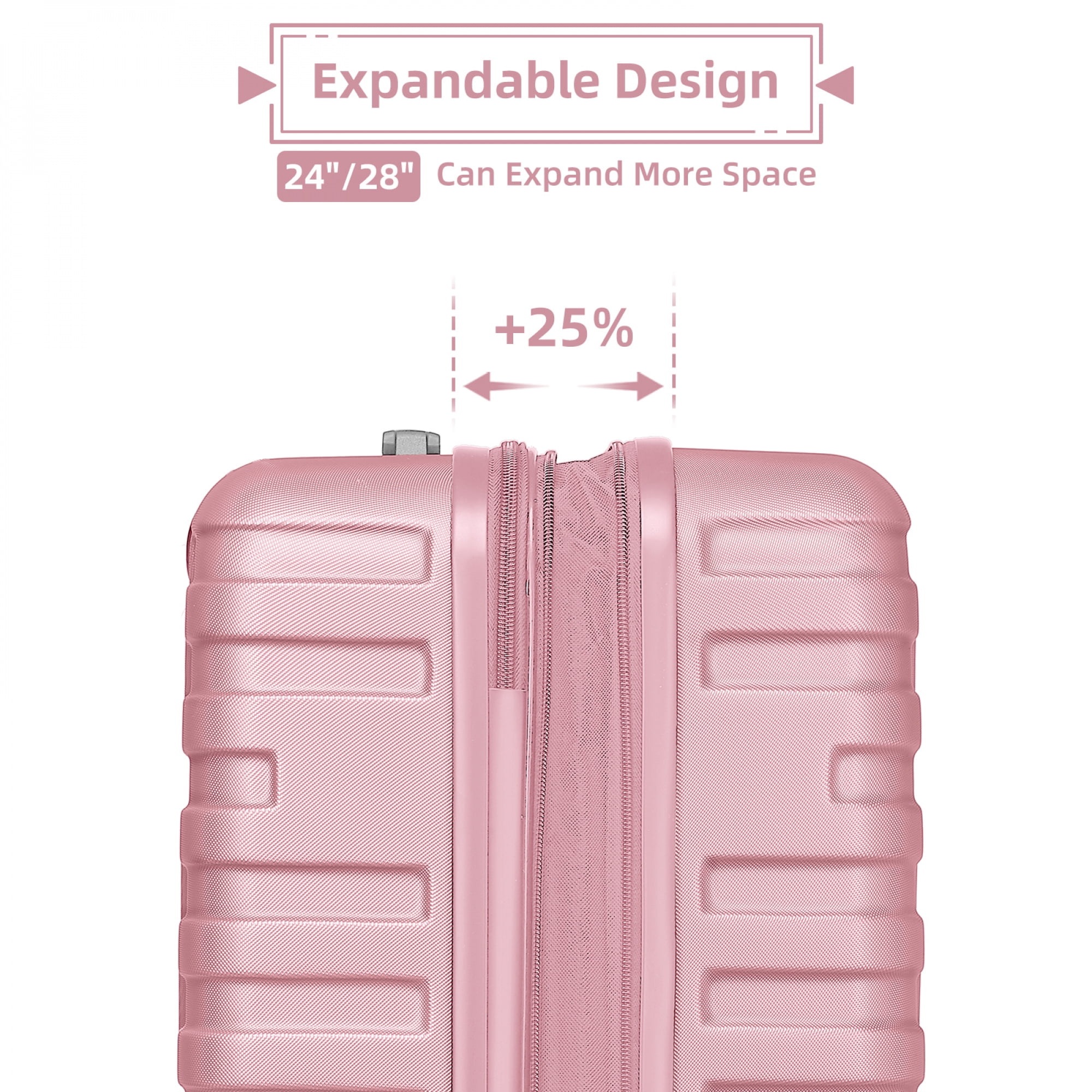 6-Piece Expandable Hardside Luggage Set with Spinner Wheels & TSA Lock - Includes Duffel Bags