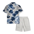 thumbnail image 6 of Men's Summer Vacation 2 Piece Outfits Hawaiian Beach Cruise Button Down Shirts Shorts Sets Travel Clothes, 6 of 6
