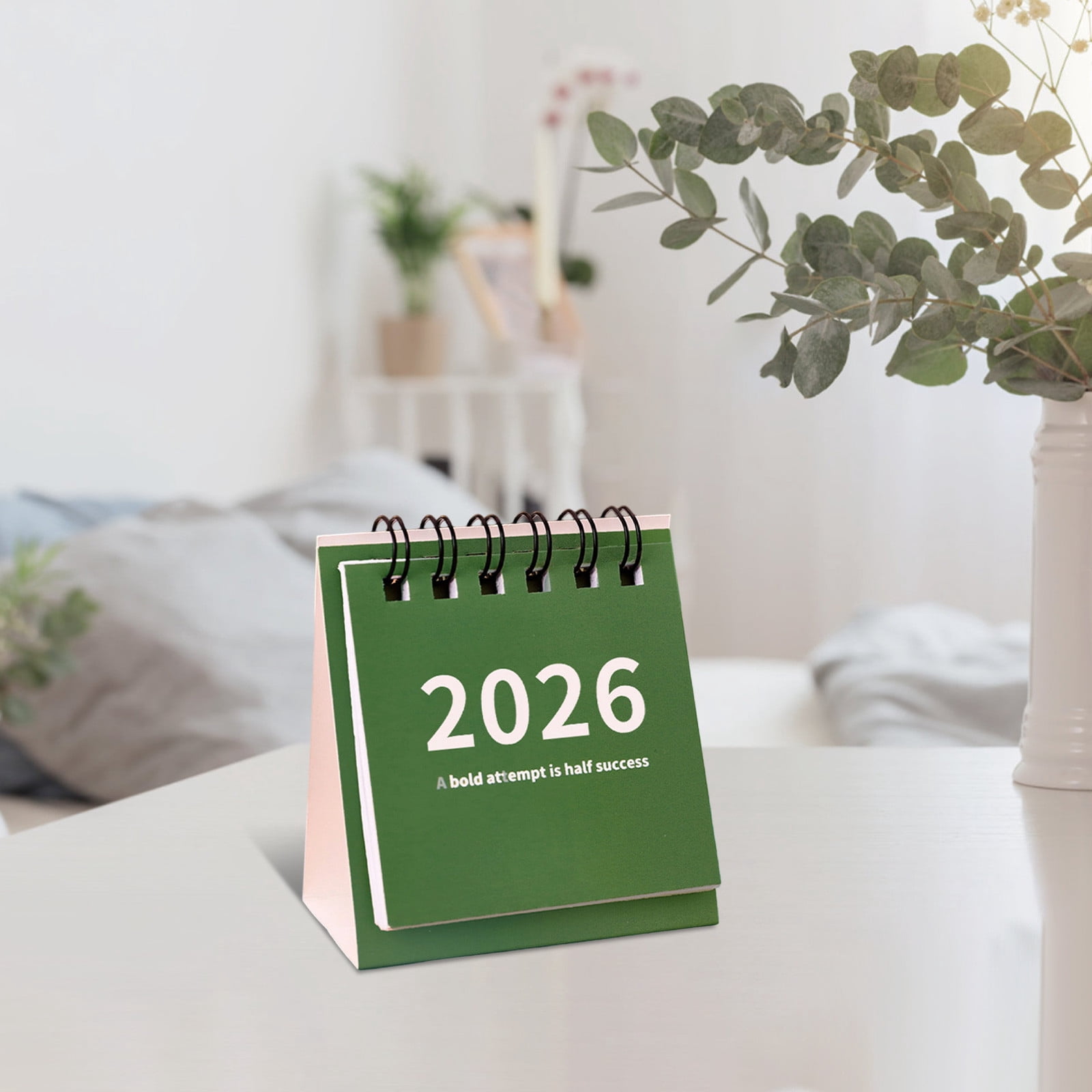 1 Packs Desk Calendar 2024-2025, Mini Punch Card Countdown Planner, Small Wind Calendar for Office Home , Portable Desktop Organizer, Academic Year Schedule Tracker, Focus Planning Management Tool
