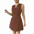 thumbnail image 2 of Styesk Robes pour Femmes Mode Féminine Sans Manches Col Rond Robe Nœud Sans Manches Col Rond Robe, 2 of 7