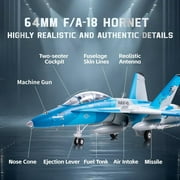 Fms Rc Jets 64mm F-18(SIM) Hornet EDF Fighter Jet Rc Airplanes for Adults Remote Control Planes PNP(NO Transmitter Batteries and Charger)