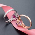 thumbnail image 3 of Adjustable Sterling Silver Ring with Sparkling Synthetic Crystal and Cubic Zirconia Lightweight Everyday Wear Jewelry, 3 of 4
