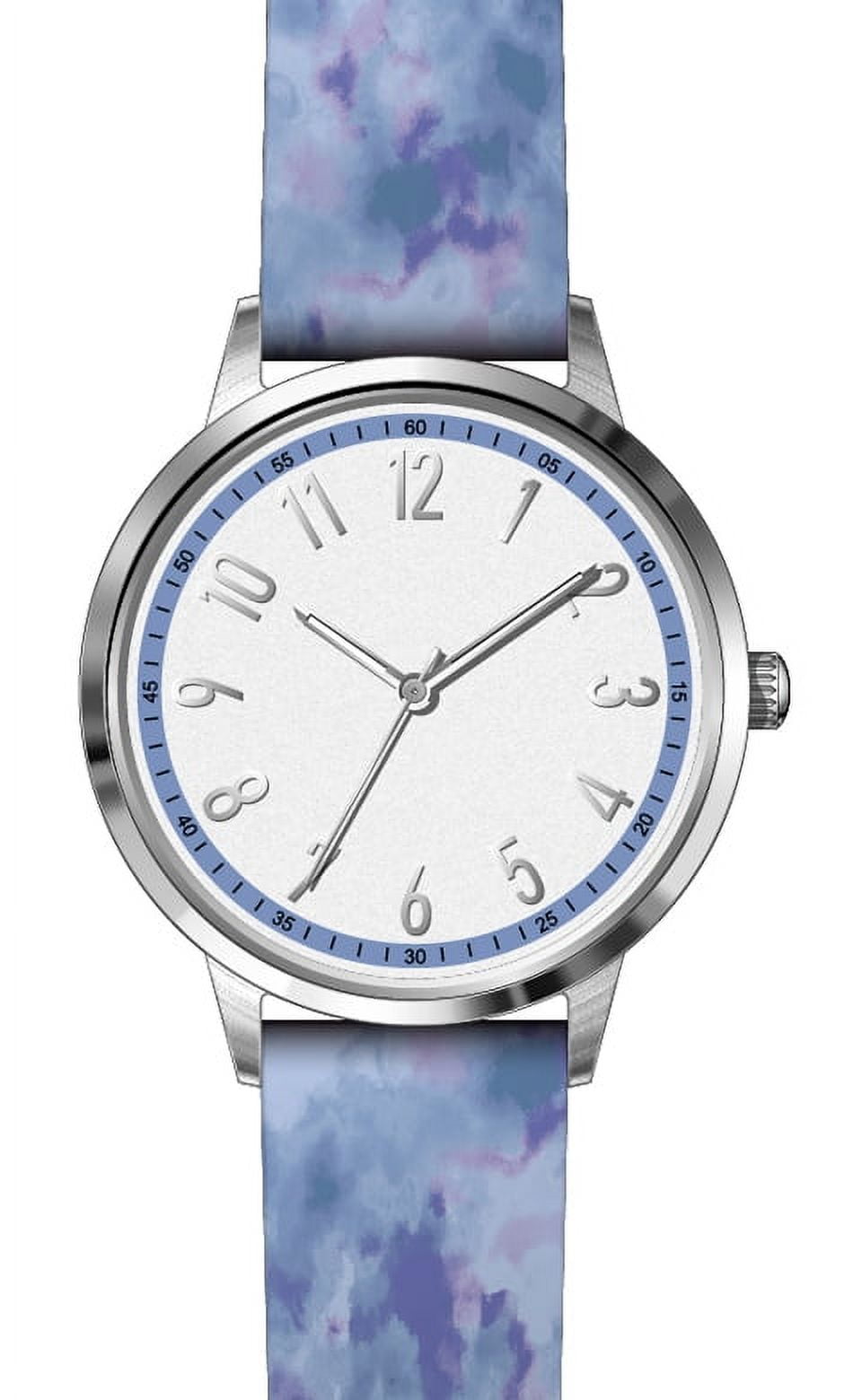 Time and Tru Blue Silicone Strap Round White Dial Casual Wom