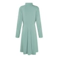 thumbnail image 6 of Women's Casual Fashion High Neck Long Sleeve Solid Color Midi Dress, Fall and Winter Elegant Dress for Everyday Wear, Comfortable and Versatile Styling,Light Blue,M, 6 of 7