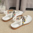 thumbnail image 4 of Wensltd Beach Flat Flip Flop for Women Bohemian Sandals Casual Summer Outdoor Vacation Daily Walking Shoes White, 4 of 6