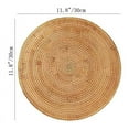 Handwoven Rattan Placemats,Round Wicker Table Mats, Natural Woven