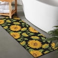 thumbnail image 2 of Black Green Stem Sunflower Pattern Bathroom Rugs Mat,Non Slip Microfiber Bathroom Rug,Rubber Backing,Soft Bathroom Mats for Bathroom Floor,Tub and Shower,47x17in(120x43cm), 2 of 5