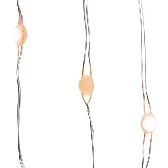 Kurt Adler 50 Count Battery-Operated White Superbright LED Christmas Lights, 2 foot Silver Wire