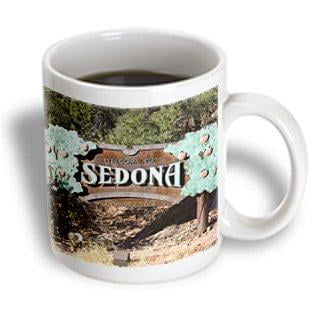 3dRose Arizona, Red Rock Country, Sedona welcome sign - US03 JWI0180 - Jamie and Judy Wild, Ceramic Mug, 15-ounce