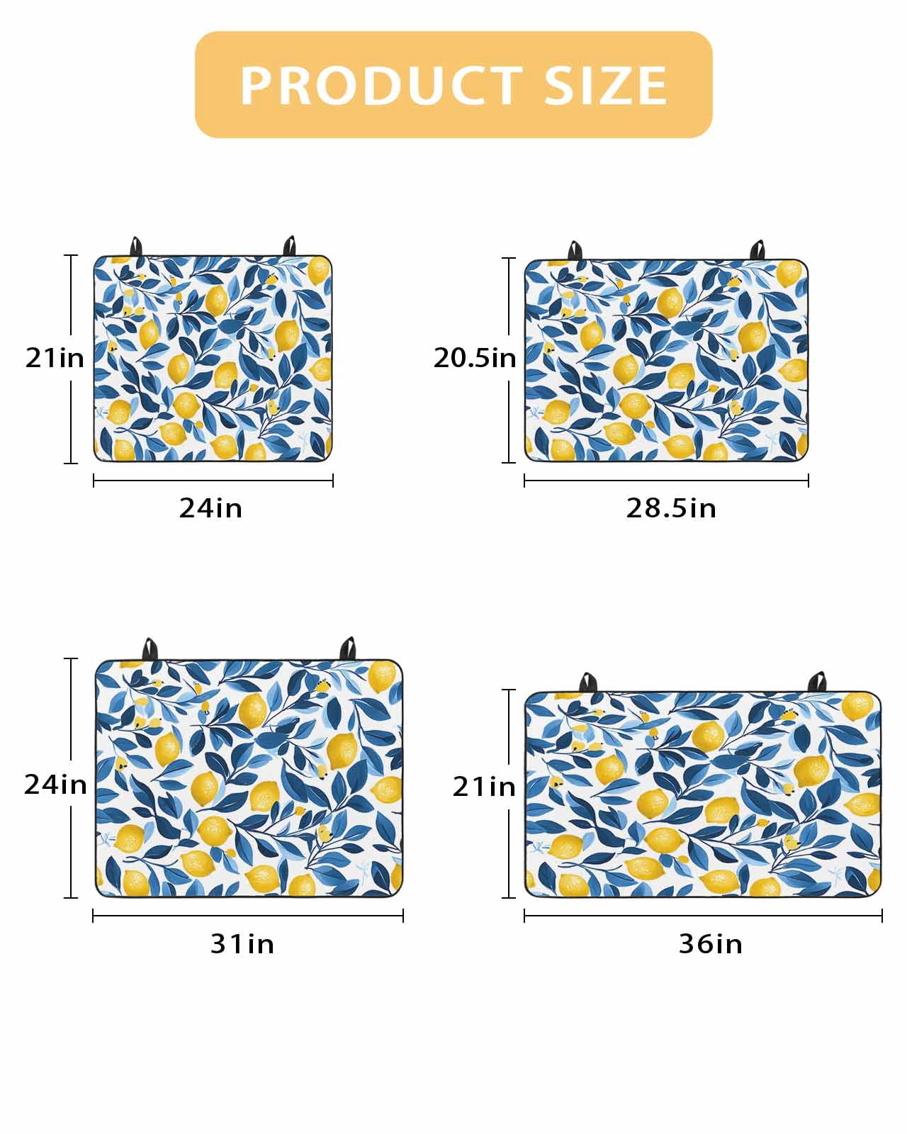 nqOlkjepod Large Induction Cooktop Protector Mat 36"x21", Lemon Stove Top Covers for Electric Stove, Summer Fruit Spring Leaf Watercolor Pastoral Stove Burner Cover Mats, Glass Top Stove Cover