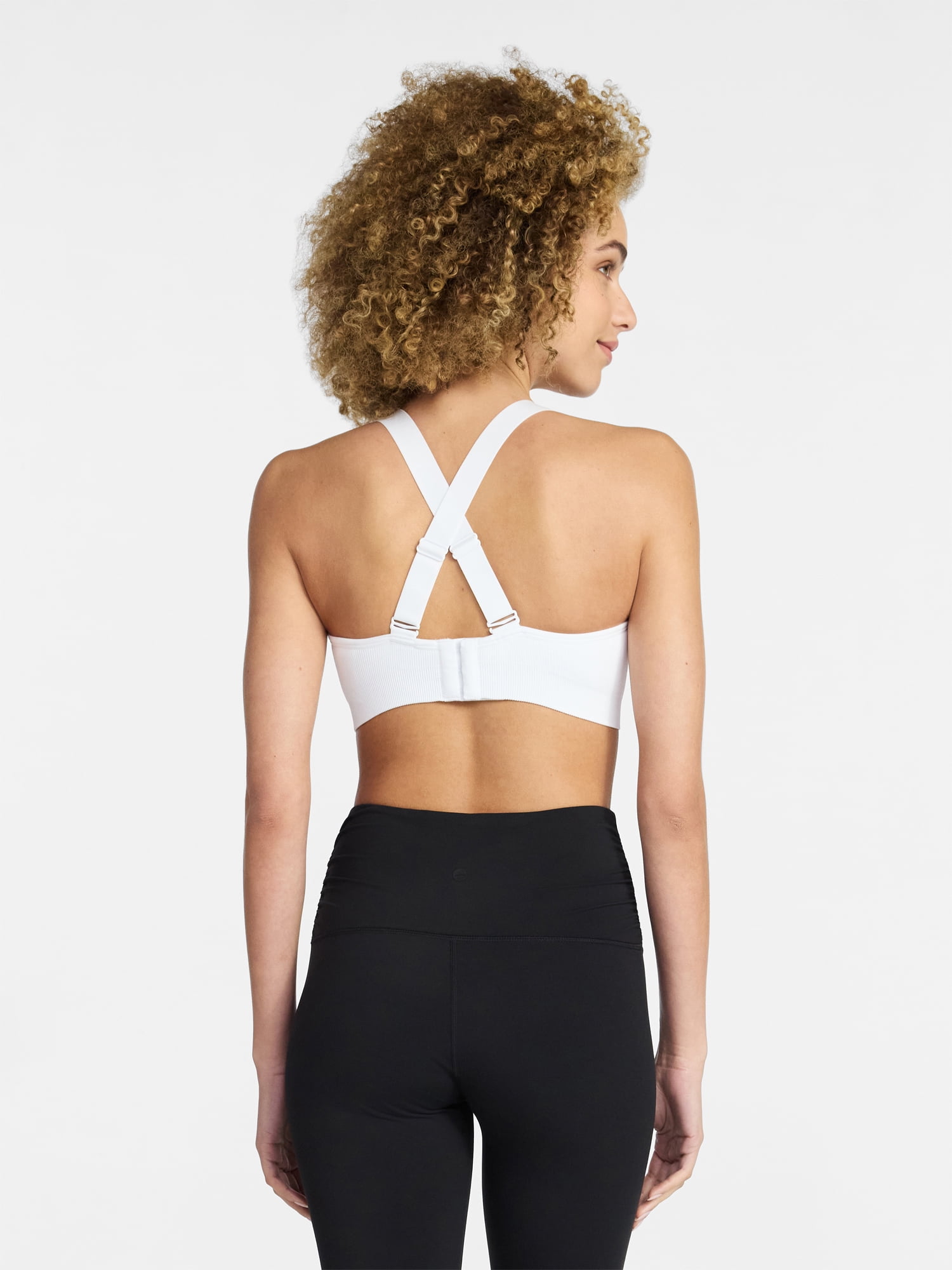 Avia Women's Seamless Rib Plunge Sports Bra, Sizes XS-XXXL