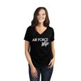 thumbnail image 2 of Air Force Wife Women's Fashion Relaxed V-Neck T-Shirt Tee Heather Black Small, 2 of 5