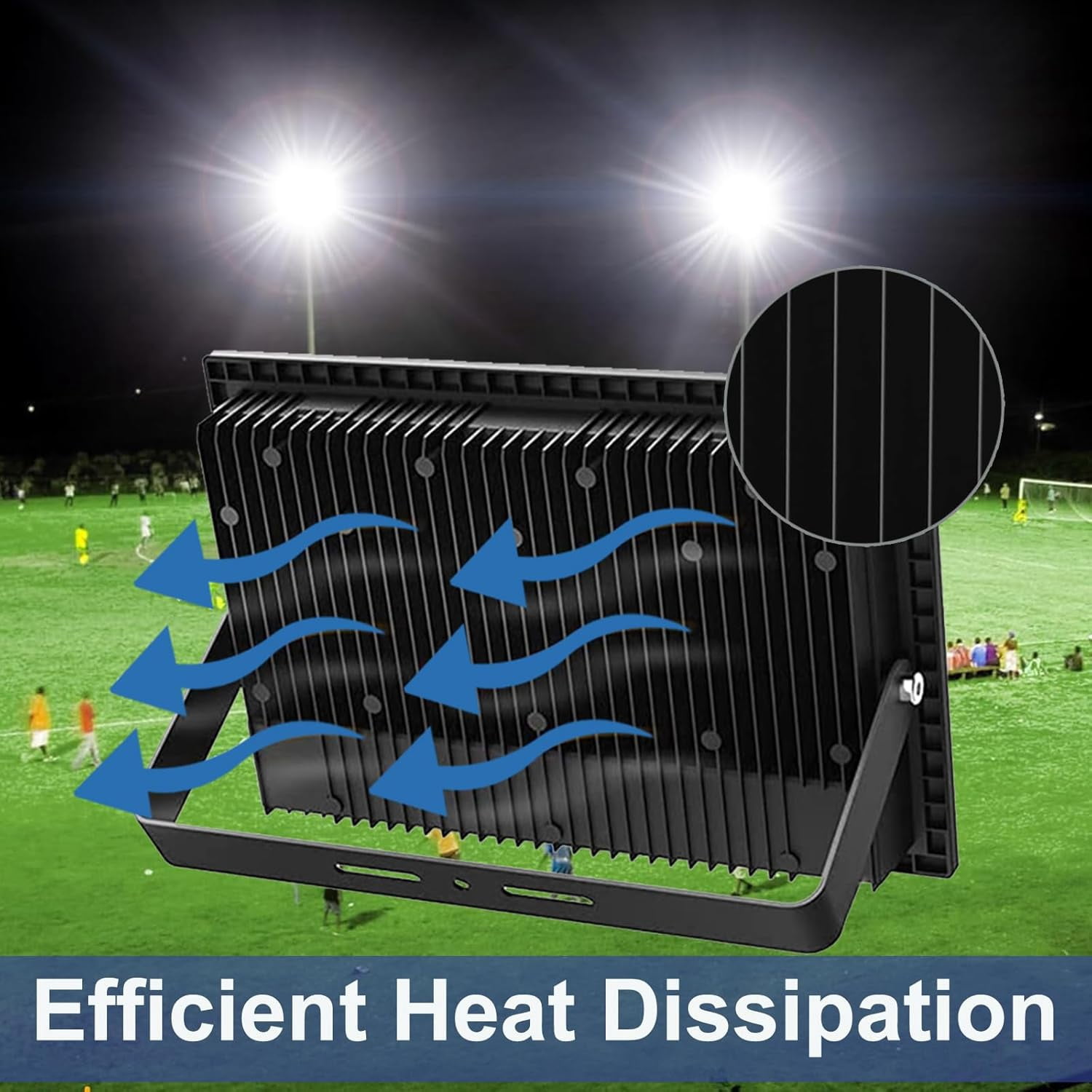 100W LED Flood Light Outdoor, 10000LM LED Work Light with Plug and Switch, IP66 Waterproof Exterior Security Lights, 5000K Daylight White Outdoor Floodlights for Yard, Garden, Playground, Stadium.