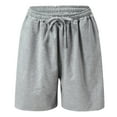 thumbnail image 3 of Pxiakgy pants for women Women's Summer Solid Color High Waist Slim Shorts Sports Pants Casual Shorts Grey + S, 3 of 8