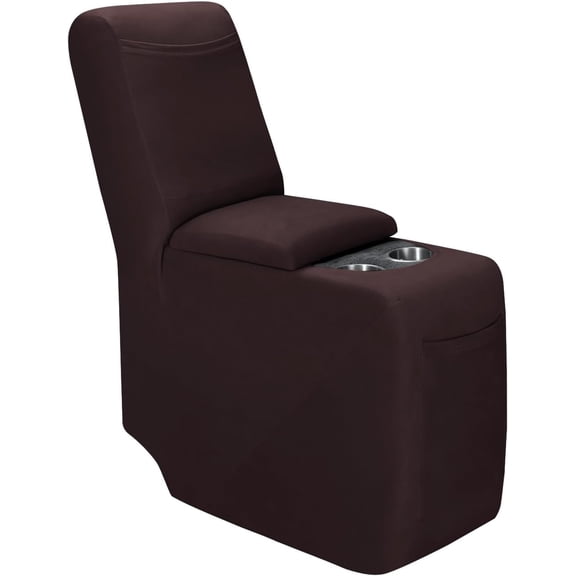 Recliner Console Cover for Reclining Couch Covers, Super Stretch Middle Console Slipcovers for Recliner Sofa Cover, Furniture Protector for Kids Pets with Pockets&Elastic Bottom, Chocolate