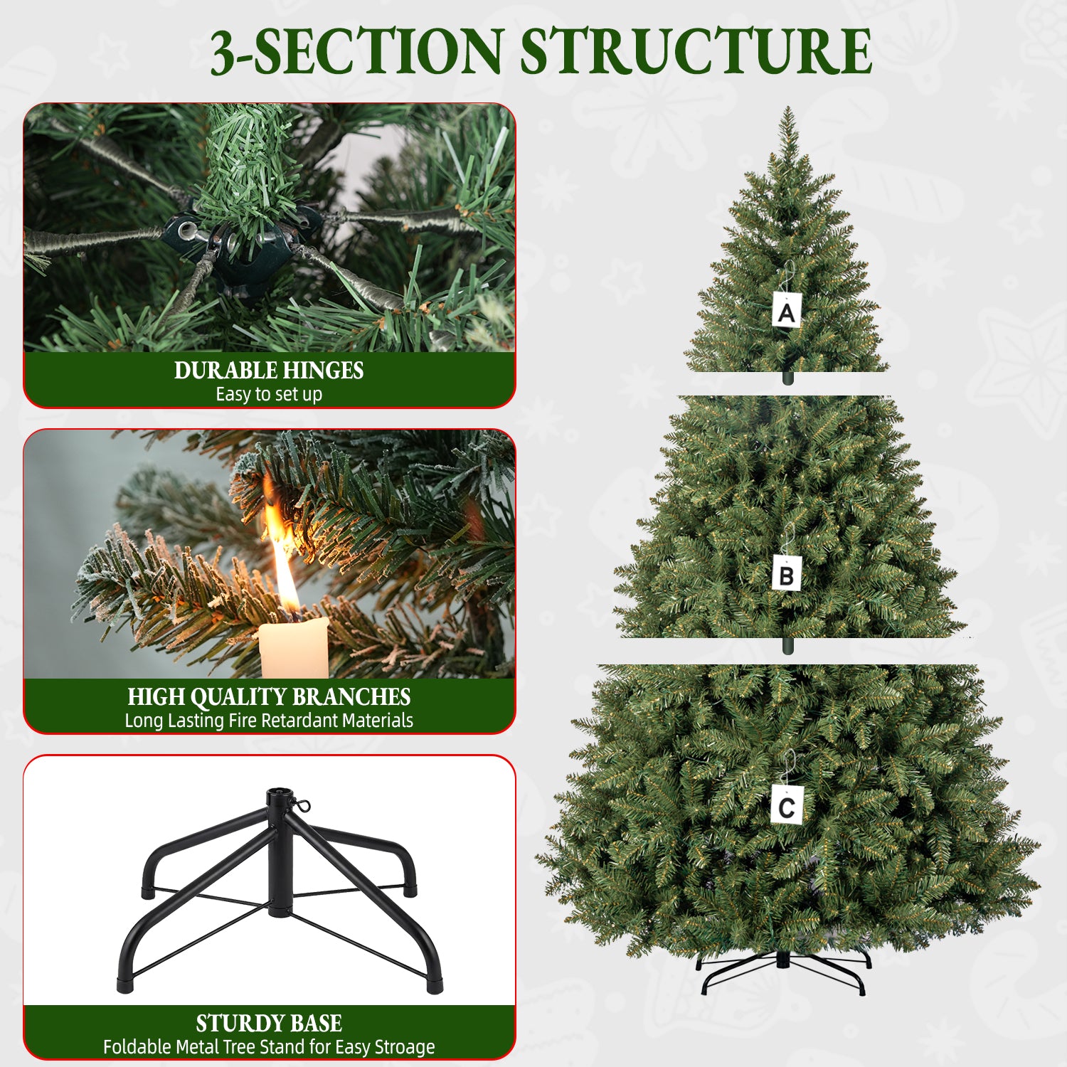 Vivatrees 6ft Pre-Lit Artificial Christmas Tree photo 8
