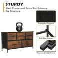 thumbnail image 5 of CL.HPAHKL Fabric Dresser for Bedroom with 5 Drawers, Wide Chest of Drawers Storage Organizer with Sturdy Metal Frame and Wooden Top for Closet, Living Room, Hallway, Entryway, Nature, 5 of 7