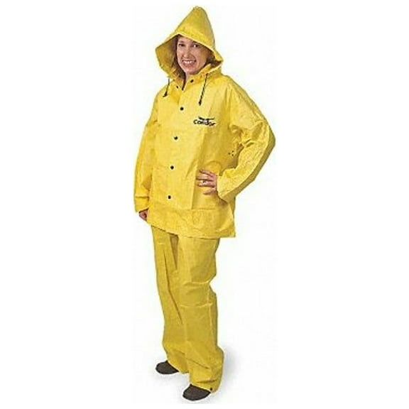 Condor Rain Suit,Jacket/Bib,Unrated,Yellow,L 4T226