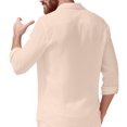 thumbnail image 4 of Camisas de Manga Larga con Botón de Solapa para Hombre de Ajuste Suelto Top de Moda de Bolsillo de Cardigan para el Verano, 4 of 9