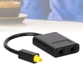 thumbnail image 2 of 1x2 Digital Optical Audio Splitter One Input to Two Outputs Audio Adapter (Black), 2 of 6