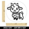 thumbnail image 2 of Little Goat in Christmas Sweater Self-Inking Rubber Stamp Ink Stamper - Pink Ink - Mini 1/2 Inch, 2 of 7