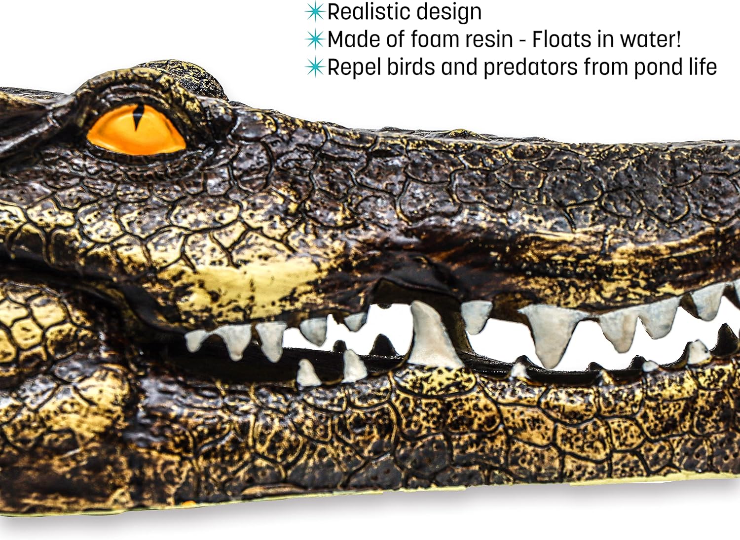 Trademark Innovations 11" Fake Floating Alligator Head Blue Heron Decoy for Ponds and Water Features