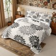 thumbnail image 3 of Manfei Vintage Floral Dahlia Twin Quilt Set 2 Pieces,Rustic Botanical Twin Coverlet Set,1 Bedspread and 1 Pillowcase, 3 of 7