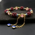 thumbnail image 3 of Natural Garnet Rose Quartz Round Beads Women Girls Healing Reiki Chain bracelet~, 3 of 4