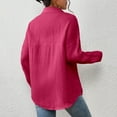 thumbnail image 5 of Blouses For Women Long Sleeve Collar Drop Shoulder Pocket Patched Shirt, 5 of 5