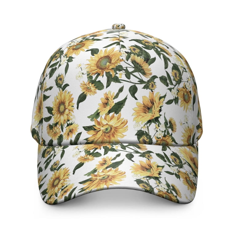 Vintage R. Phillips Sunflower AOP Baseball Cap Hat Strapback Stretch Fit USA Women main image 4